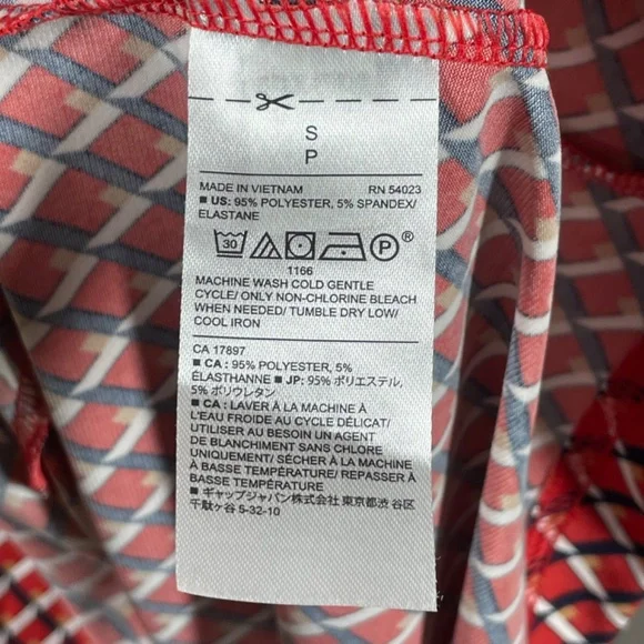 NEW Banana Republic Dress Womens Small red blue geometric sheath preppy classic - Picture 6 of 9